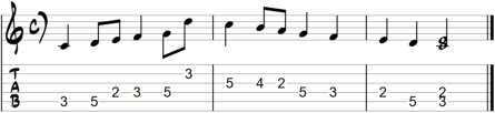 Melody in C not transposed