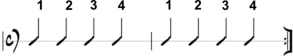Counting quarter notes in a bar